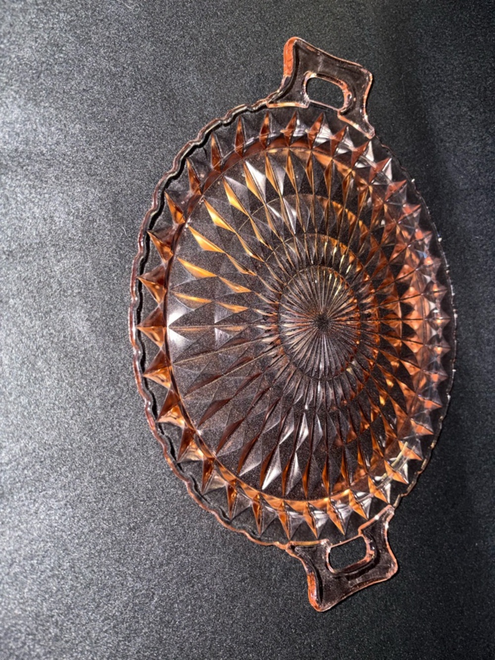 Pink Depression Glass Platter